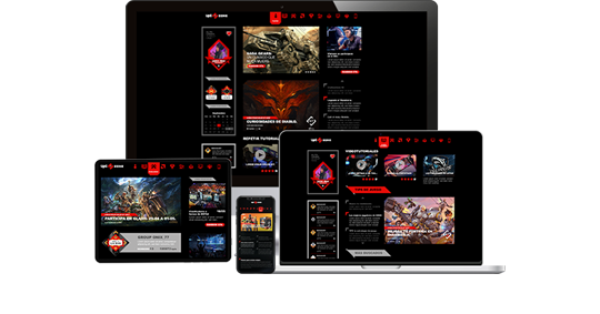 Moodboard de interfaces, iconos y dispositivos enfocados a la escena del pc gaming