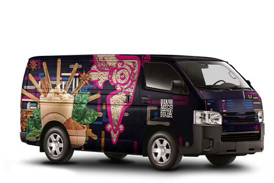 Branding en Movimiento: Diseño de rotulación vehicular integral (skin) para camioneta de reparto, aplicando el sistema visual y los activos de marca de forma sistémica.