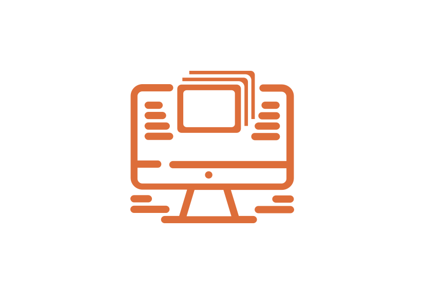 Icono de Implementación UI: Desarrollo de interfaces con tipografía de autoría, micro-interacciones de rigor y uso estratégico del espacio negativo.
