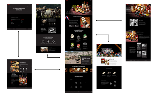 Detalle de interfaz móvil UX/UI para Quesos La Blanc: Diseño de navegación intuitiva, tipografía de alta legibilidad y presentación de producto premium optimizada para smartphones.